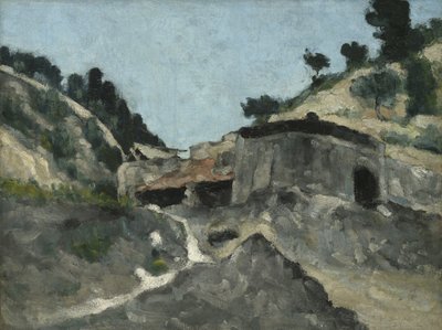 Landschaft mit Wassermühle, um 1871 von Paul Cézanne